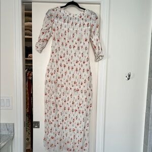 Doen Cream Sundress with Bishop Sleeves and Square Neck